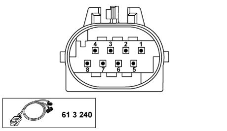 Ejemplo conector DWA de 8 pines BMW